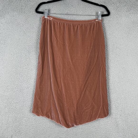 Missoni Skirt Womens 42 Pink Velvet Silk Blend Made Italy Midi Slip Evening Luxe - Picture 2 of 10